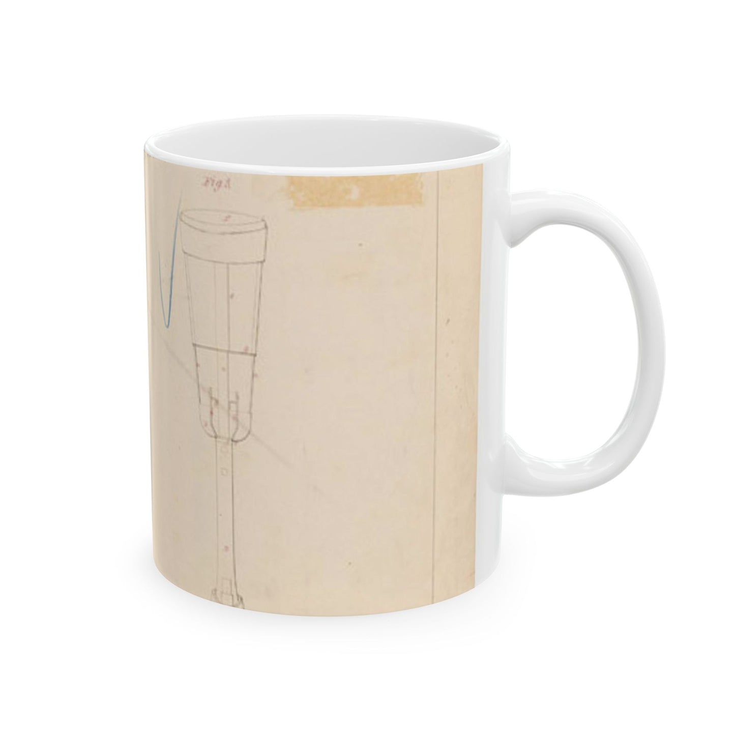 Patent drawing - Drawing of Artificial Leg Public domain  image Beautiful Novelty Ceramic Coffee Mug 11oz