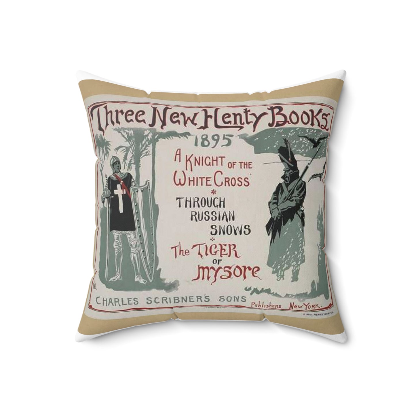 Three new Henty books., Art Nouveau Poster Decorative Accent Square Pillow