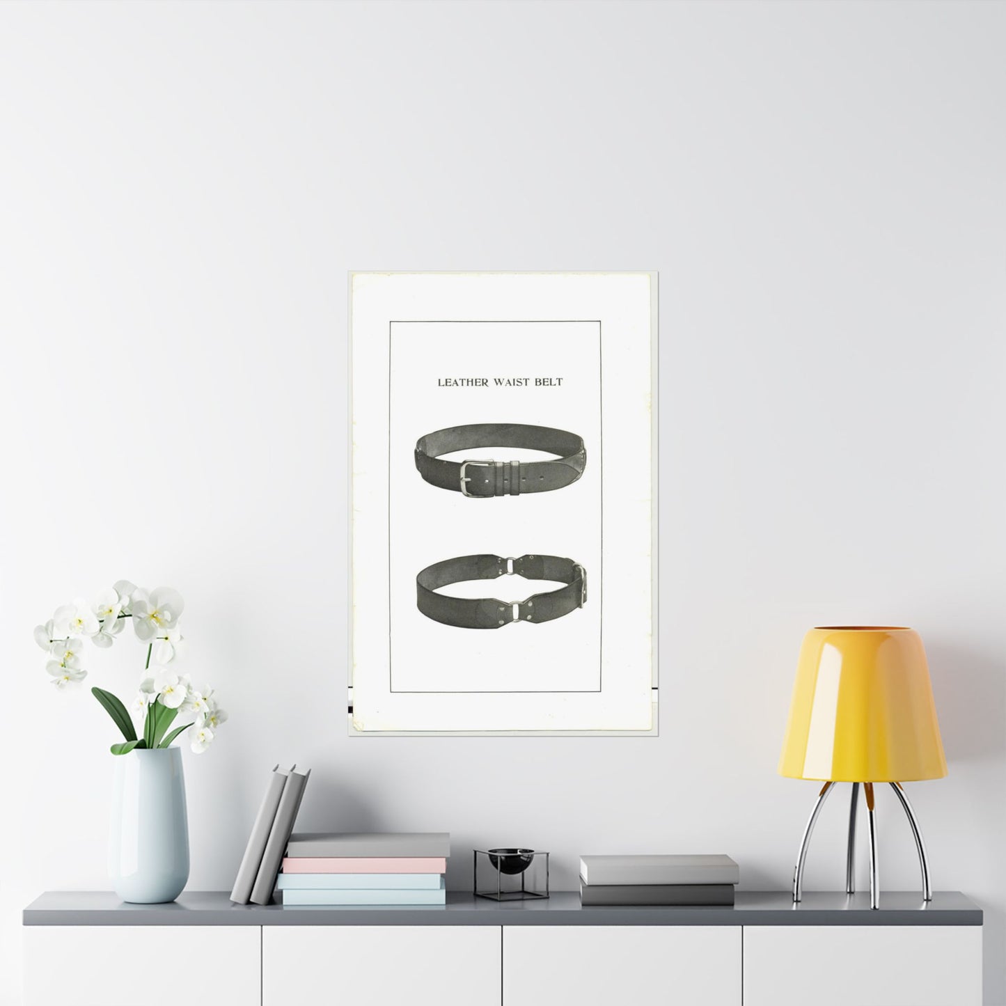 Patent drawing - Leather Waist Belt - . Public domain  image High Quality Matte Wall Art Poster for Home, Office, Classroom