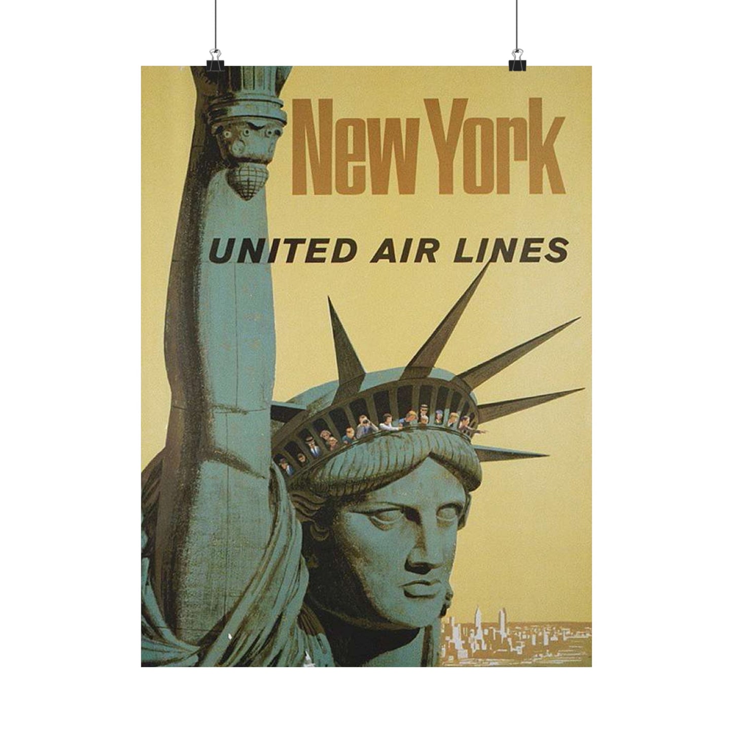 United Airlines New York Poster (19477941155) High Quality Matte Wall Art Poster for Home, Office, Classroom