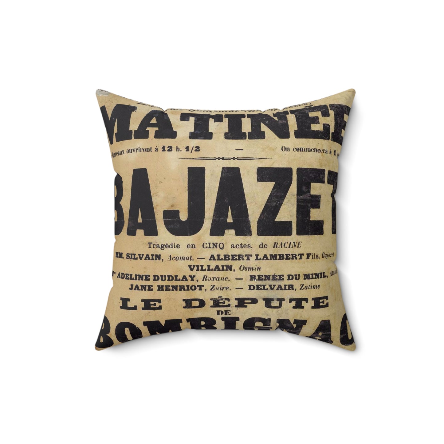 Poster of Bajazet 1900 - A poster advertising a concert in paris Decorative Accent Square Pillow