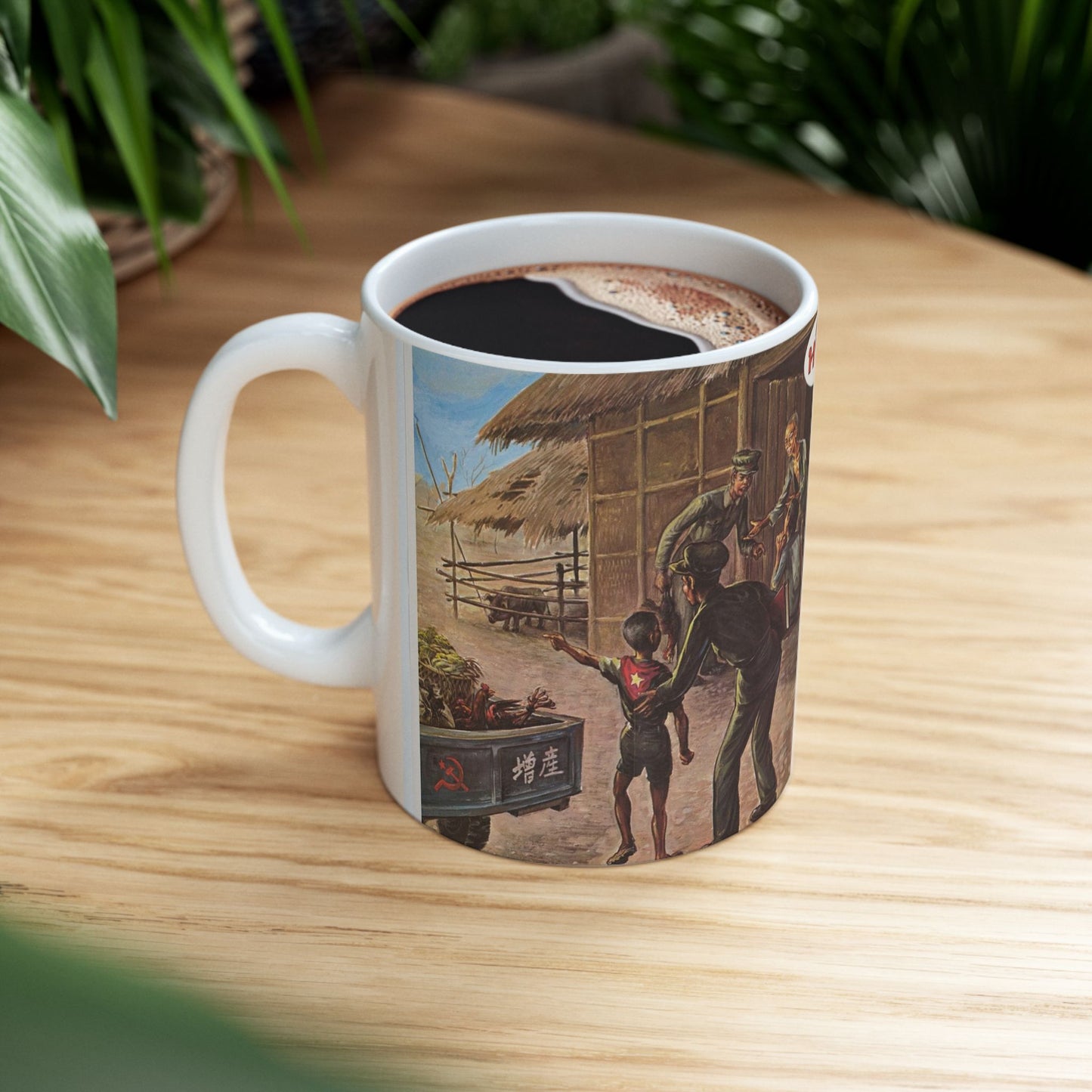 Freedom or Communism - A couple of pictures of people eating and drinking Beautiful Novelty Ceramic Coffee Mug 11oz