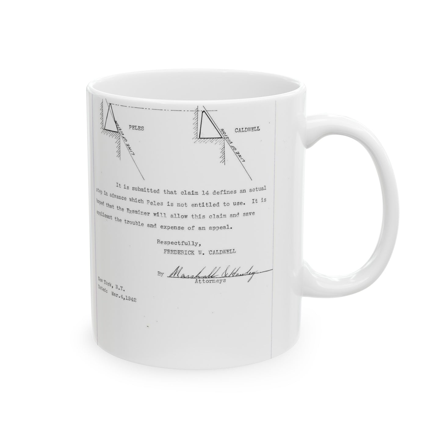 Patent Case File No. 2,298,194, Birdproofing, Inventor- Frederick W. Caldwell. - DPLA - 74c301010ed26c59dcbf62dd3cb26c47 (page 52) Beautiful Novelty Ceramic Coffee Mug 11oz