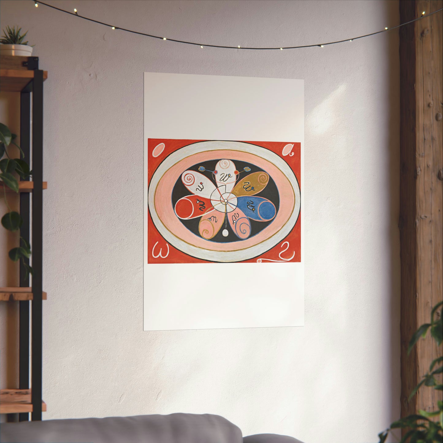 A painting of a colorful flower with writing on it Hilma af Klint - no date - Untitled High Quality Matte Wall Art Poster for Home, Office, Classroom