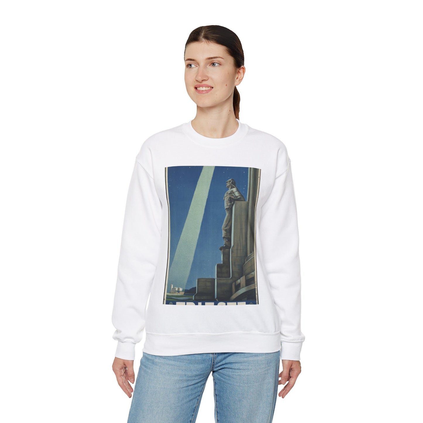 Trieste. Vintage Travel Posters, 1920s-1930s White Heavy Blend Adult Crew Neck SweatShirt