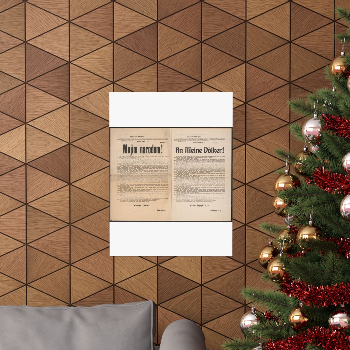 Mojim narodom! | An Meine Völker! - Schreiben von Kaiser Franz Joseph - Kriegserklärung - Mehrsprachiges Plakat High Quality Matte Wall Art Poster for Home, Office, Classroom