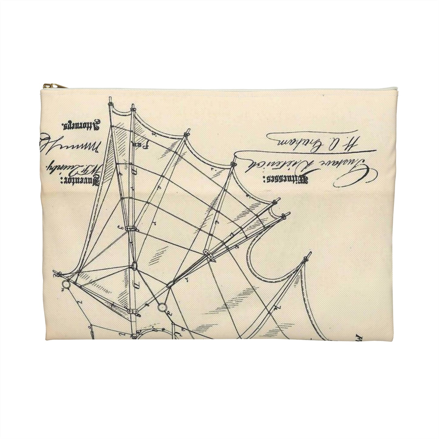 Patent Case File No. 132,022, Flying Apparatus, Inventor- Watson F. Quinby - DPLA - 1408d735868117dc44f964123674e332 (page 32) Large Organizer Pouch with Black Zipper