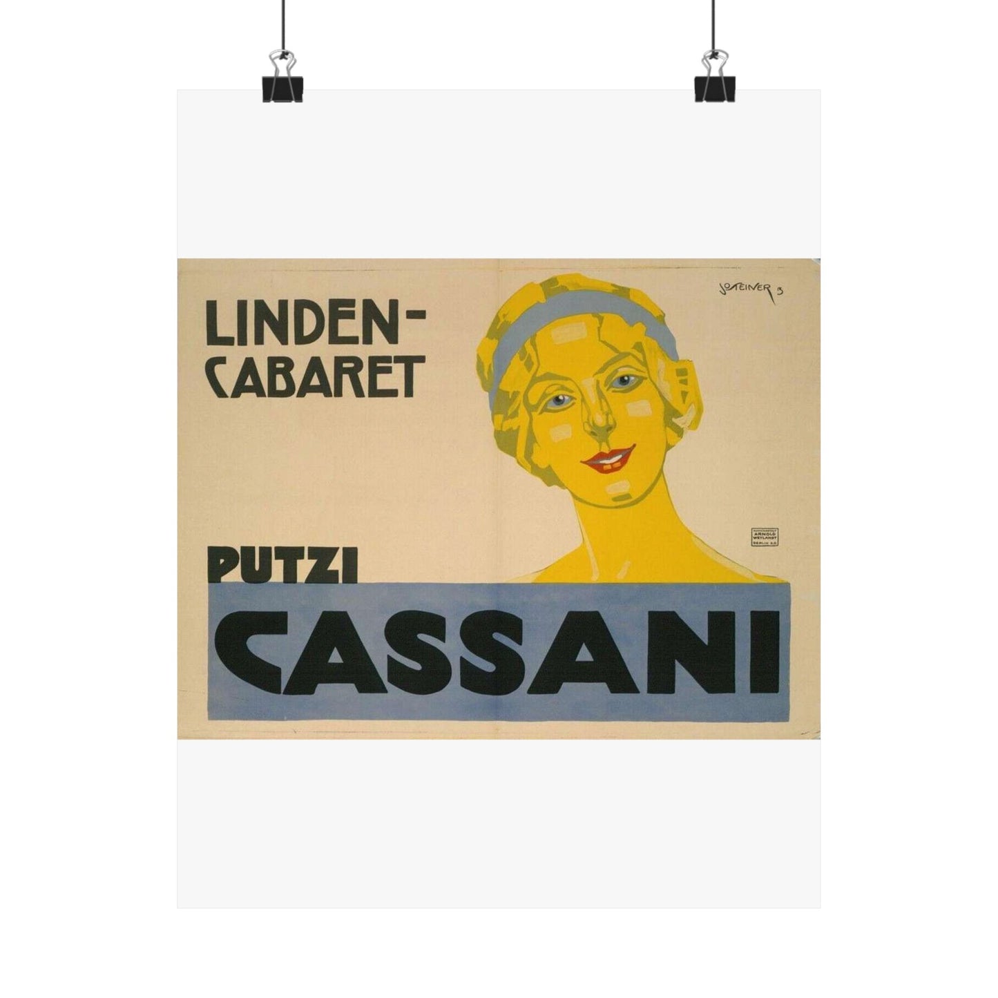 Putzi Cassani - Linden-Cabaret - Jo Steiner, 1913 High Quality Matte Wall Art Poster for Home, Office, Classroom