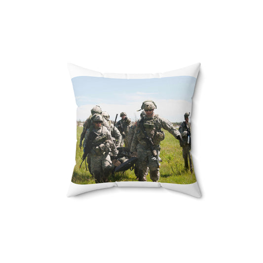 U.S. Army Sgt. Sean Fernandes (right), team leader, Decorative Accent Square Pillow