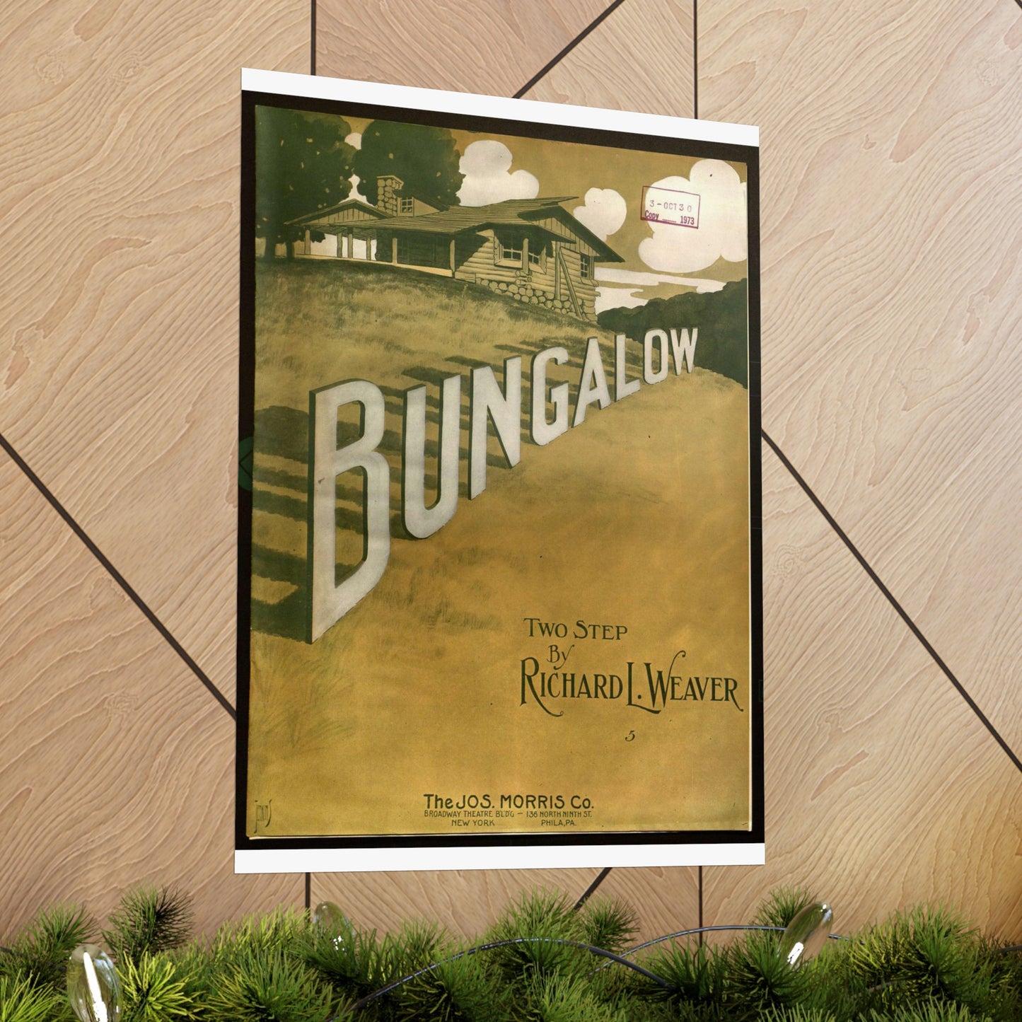 Bungalow, musical notation - Public domain American sheet music High Quality Matte Wall Art Poster for Home, Office, Classroom