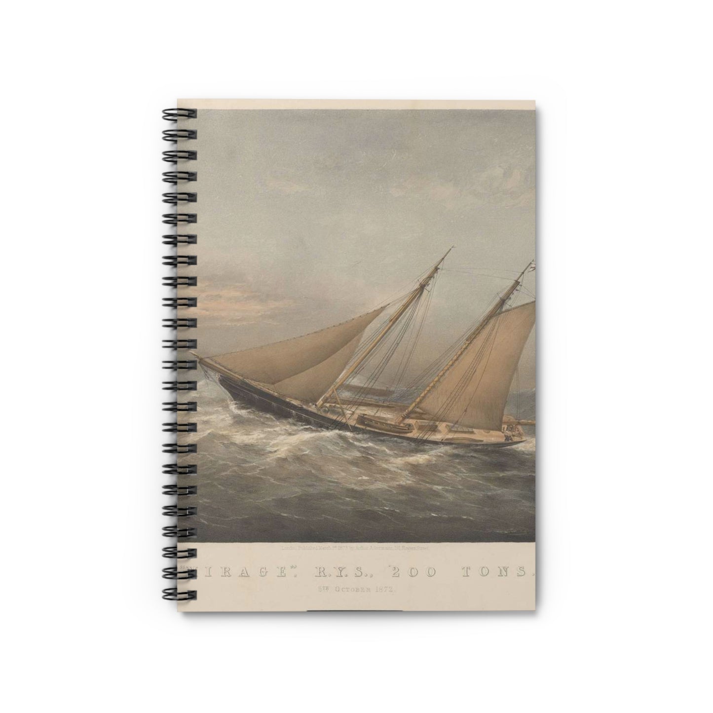 Mirage, R.Y.S., 200 Tons. 5th October 1872 RMG PY8772 Spiral Bound Ruled Notebook with Printed Cover