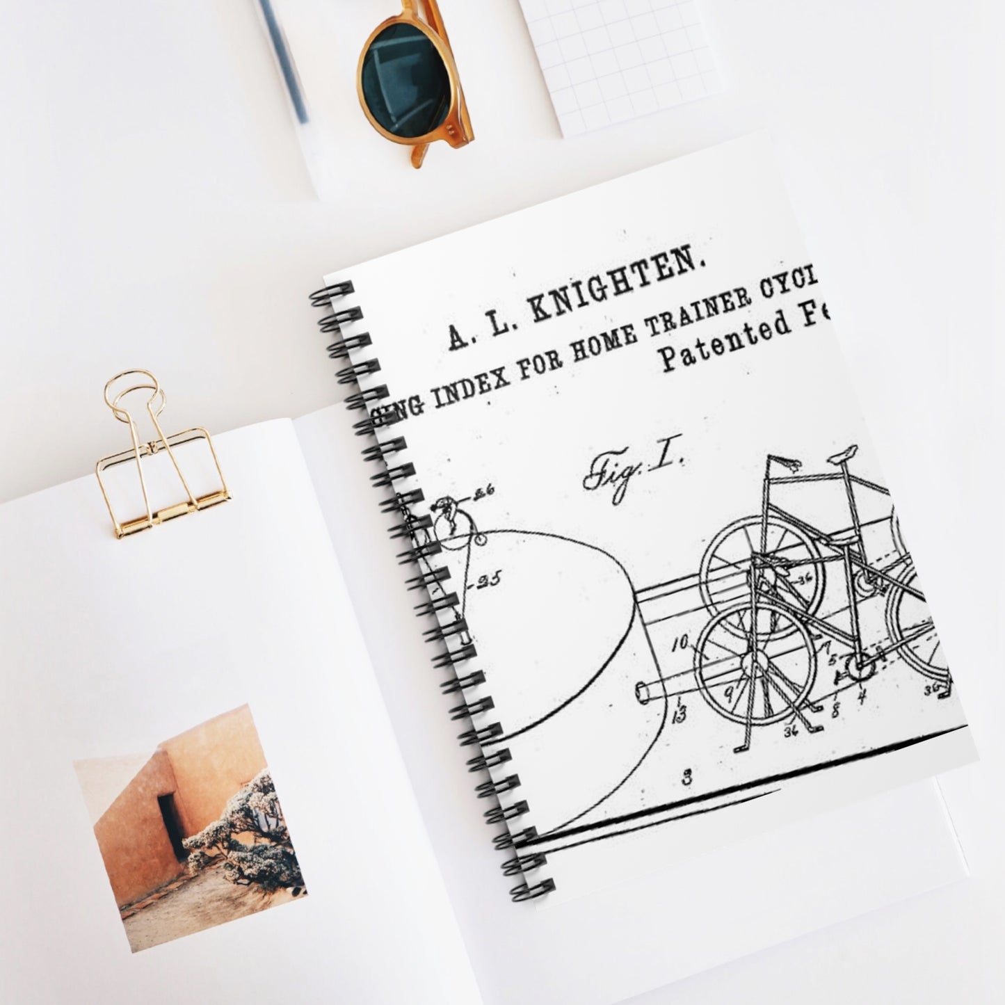 Patent drawing - RacingBikesPatent Public domain  image Spiral Bound Ruled Notebook with Printed Cover