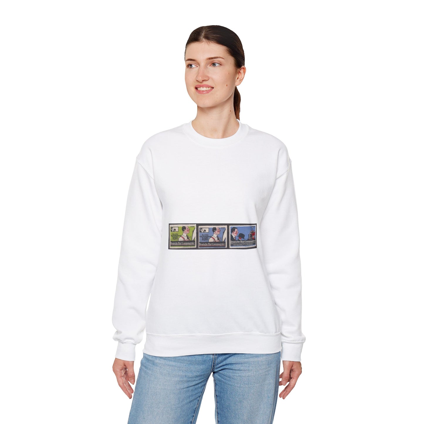 Leon Amar - Deutsche Hut Compagnie White Heavy Blend Adult Crew Neck SweatShirt