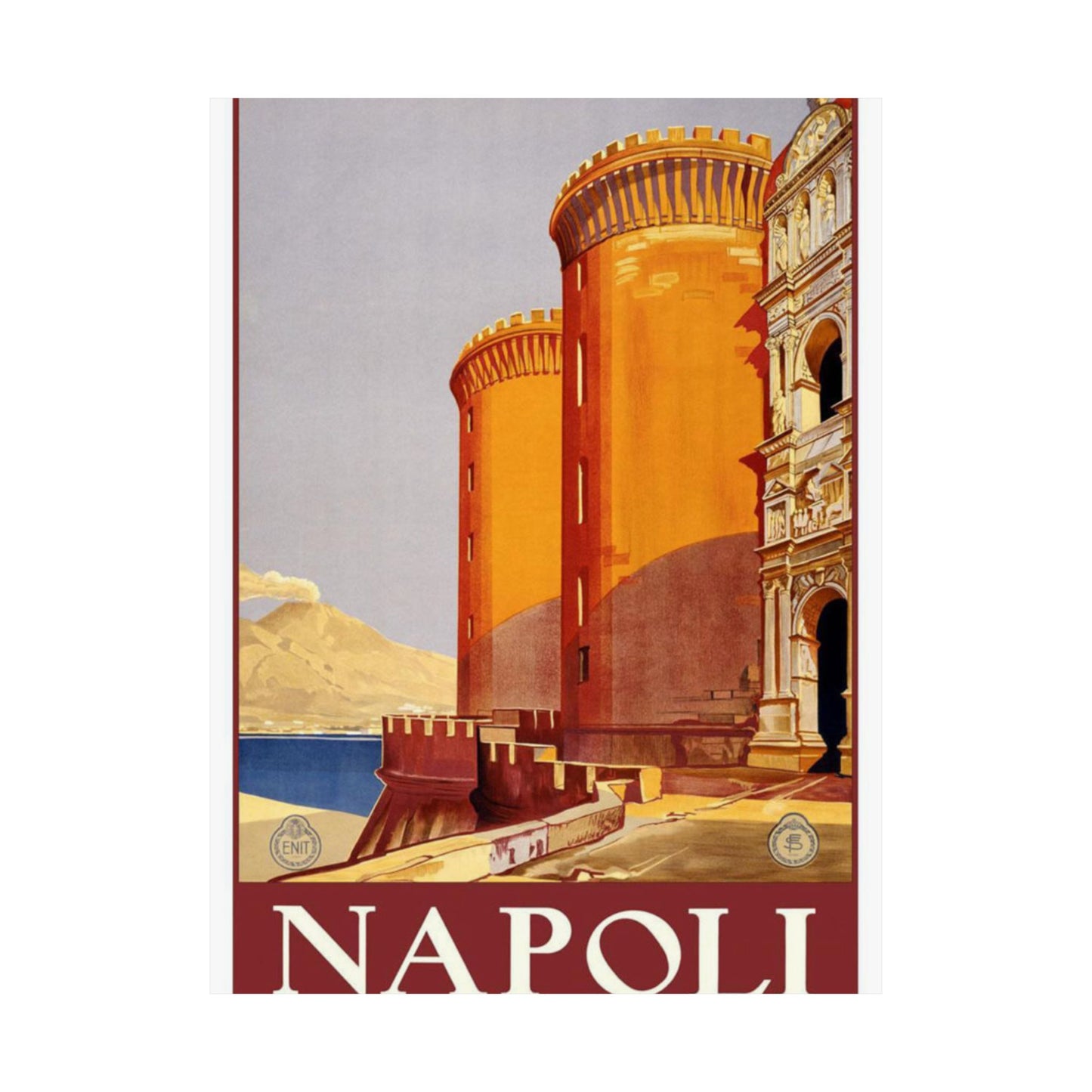 Napoli. Vintage Travel Poster., Italy High Quality Matte Wall Art Poster for Home, Office, Classroom