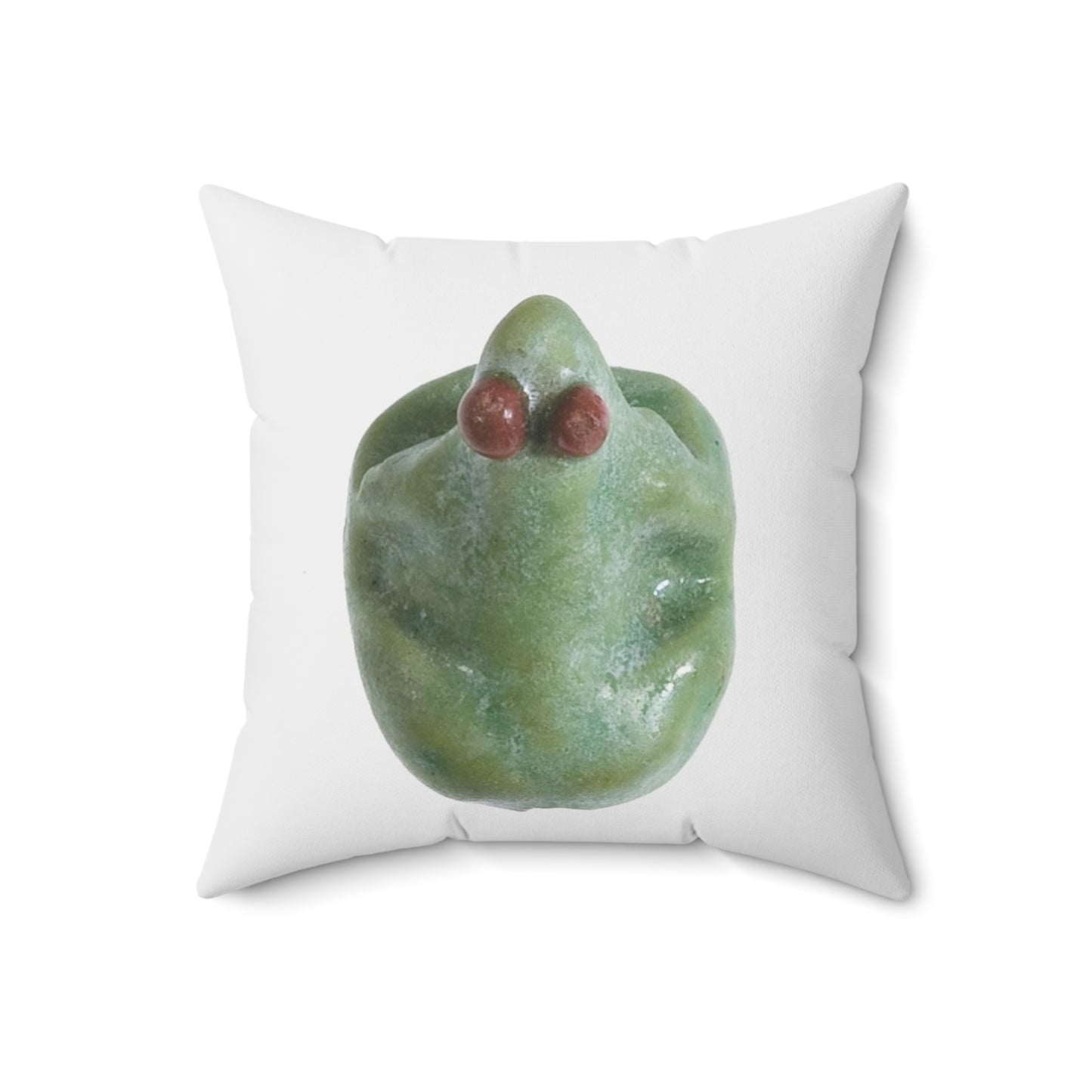 Frog Seal Amulet with a Maat Hieroglyph on the Base Decorative Accent Square Pillow