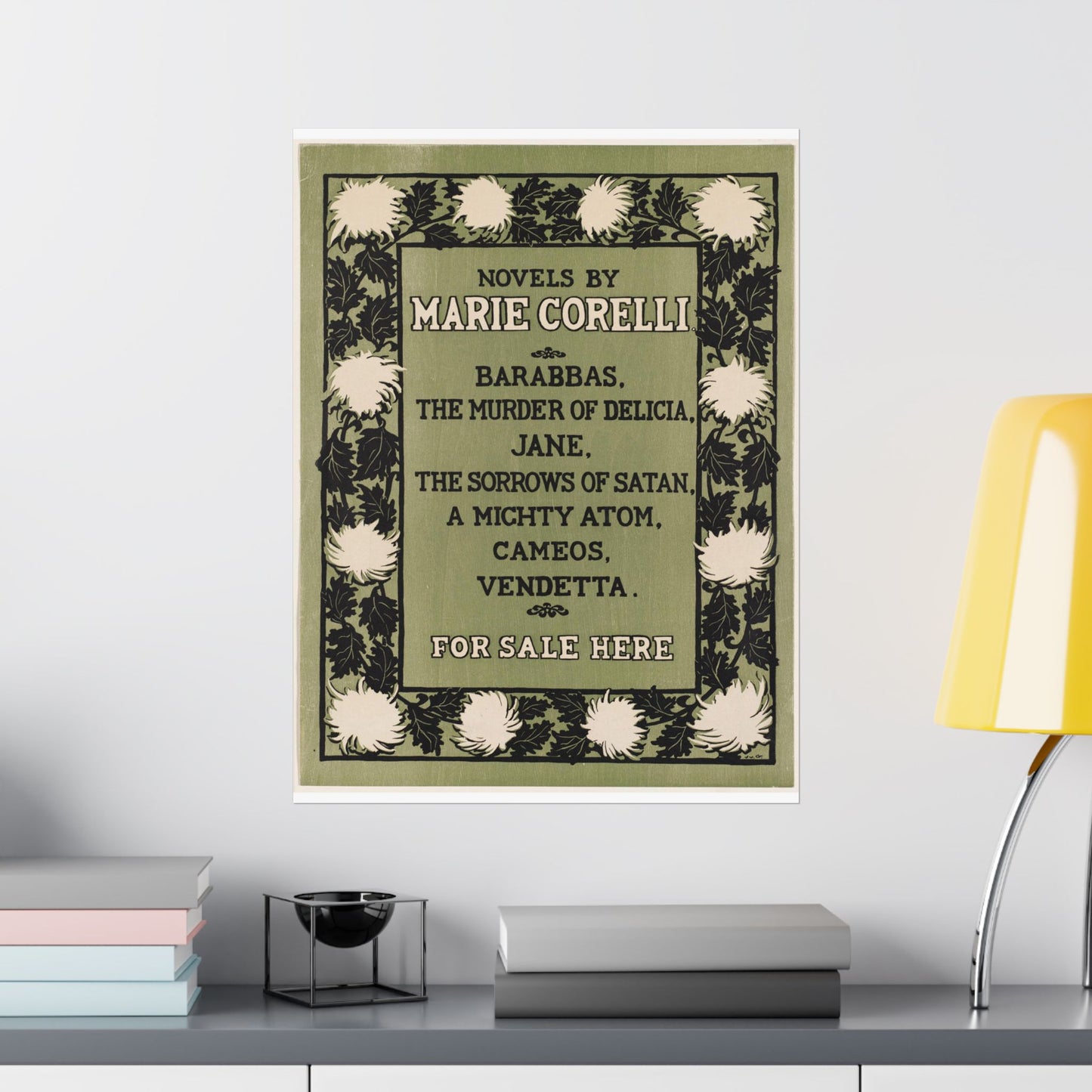 Novels by Marie Corelli, Art Nouveau poster High Quality Matte Wall Art Poster for Home, Office, Classroom