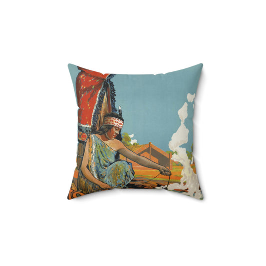 Vintage Travel Posters, 1920s-1930s Decorative Accent Square Pillow