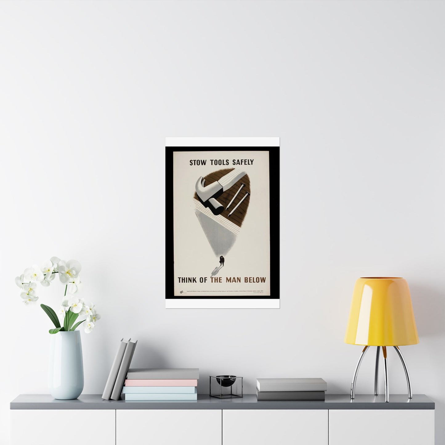 Stow Tools Safely Tom Eckersley High Quality Matte Wall Art Poster for Home, Office, Classroom