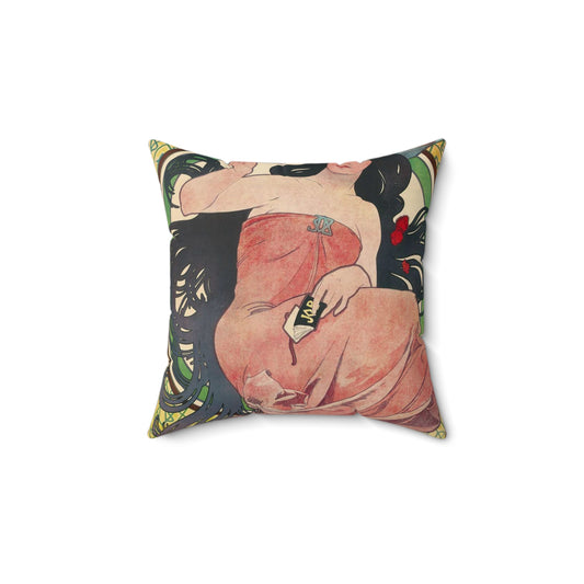 Alphonse Mucha - Job - Google Art Project Decorative Accent Square Pillow