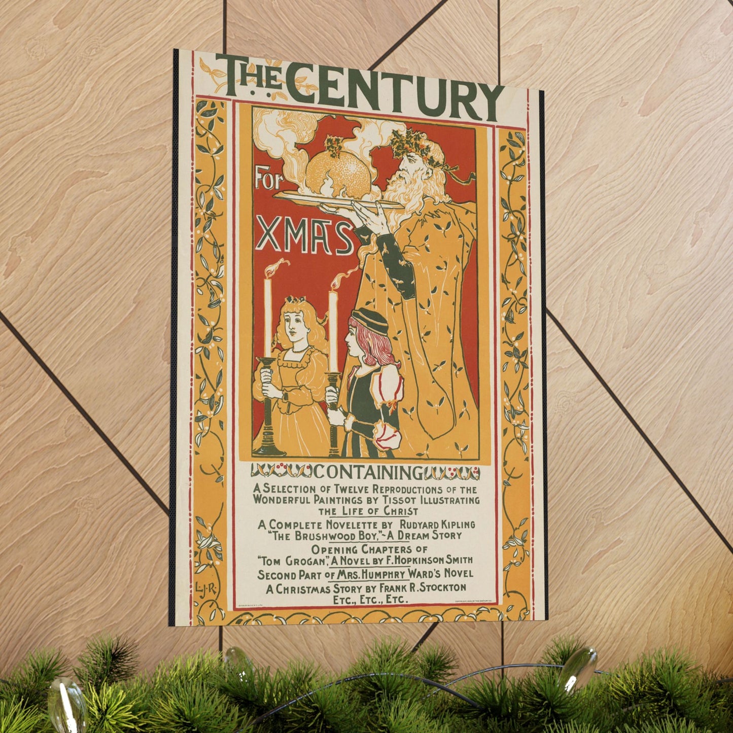 Louis Rhead - The century for Xmas, Art Nouveau poster High Quality Matte Wall Art Poster for Home, Office, Classroom