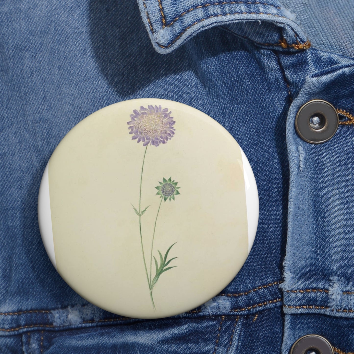 Scabiosa by Lydia Penrose Pin Buttons with Crisp Design