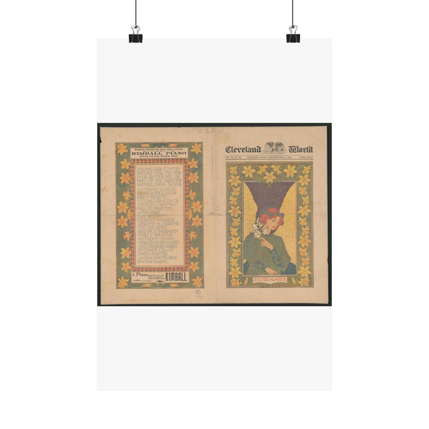 Louis Rhead - Cleveland World - Easter number LCCN2002715846 High Quality Matte Wall Art Poster for Home, Office, Classroom