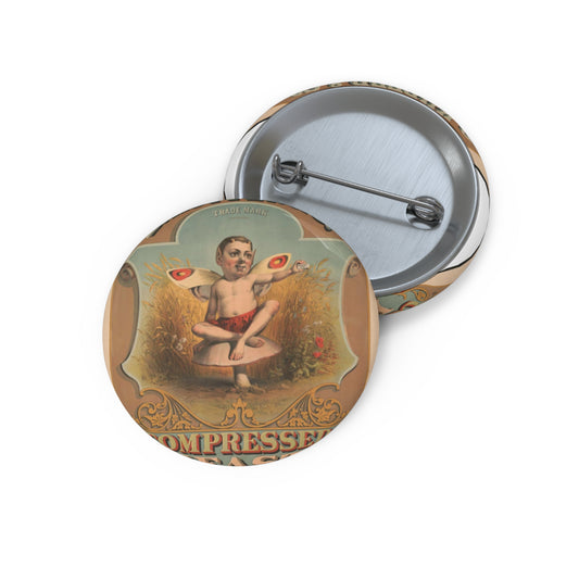 B. Kupfer & Co., compressed yeast puck Pin Buttons with Crisp Design