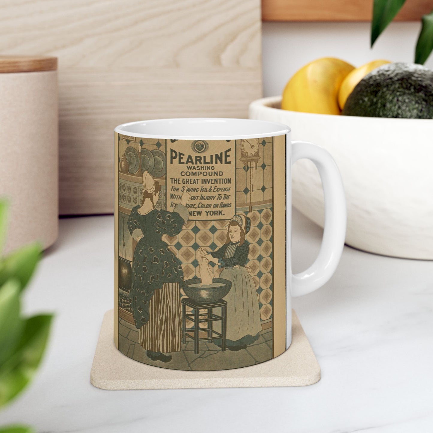 Louis Rhead - The modern cleanser, millions now use Pearline Beautiful Novelty Ceramic Coffee Mug 11oz