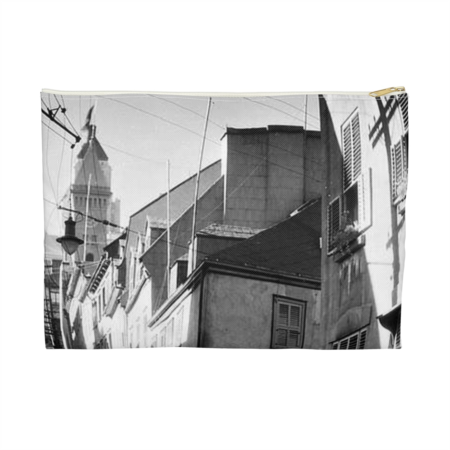 Rue St-Flavien, Quebec City, 1932 Large Organizer Pouch with Black Zipper