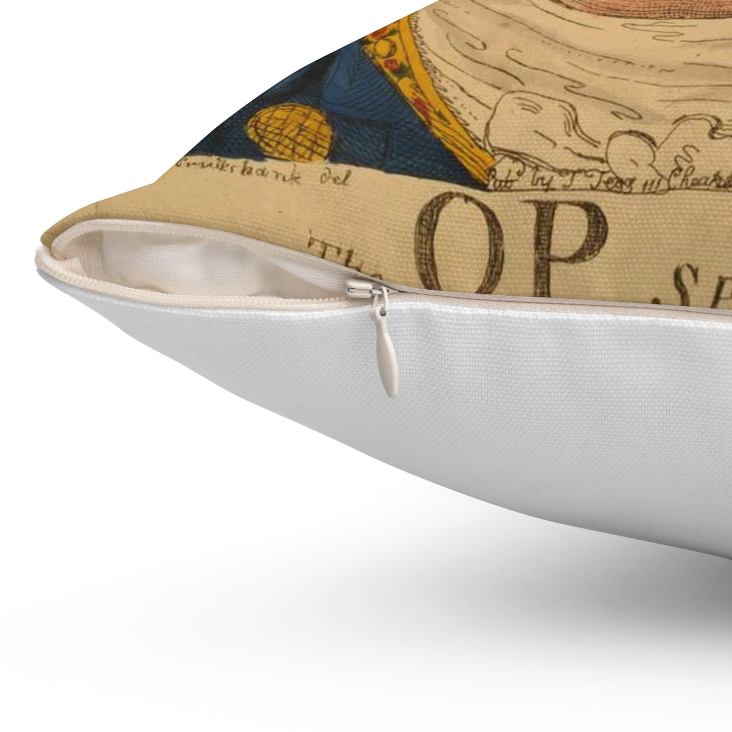 The OP spectacles / Cruikshank del., British Cartoon Print Decorative Accent Square Pillow