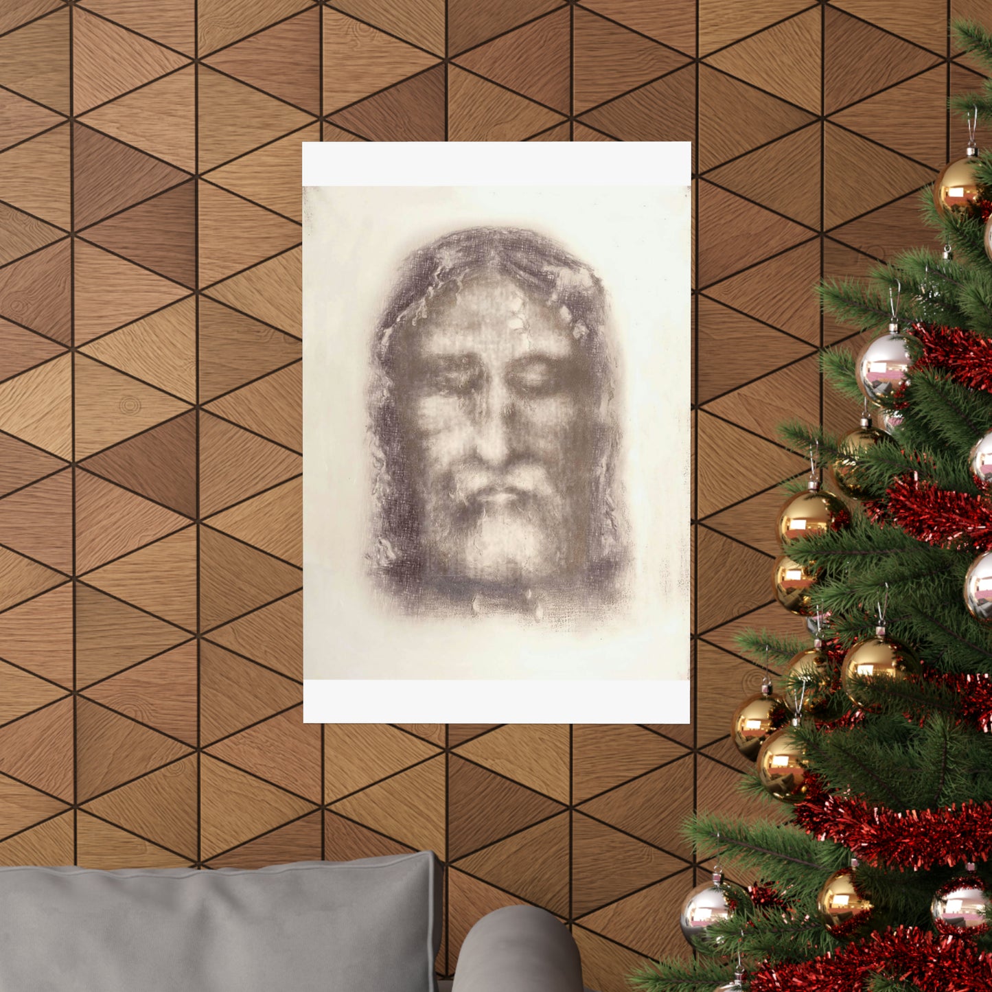 Holy Face of Jesus from Shroud of Turin (1909) High Quality Matte Wall Art Poster for Home, Office, Classroom