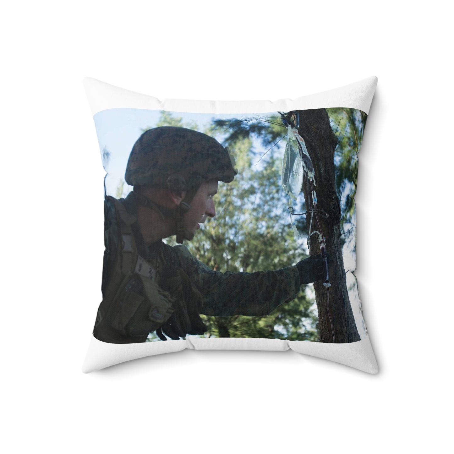 Lt. Cmdr. Russell Wier, battalion surgeon with Battalion Decorative Accent Square Pillow