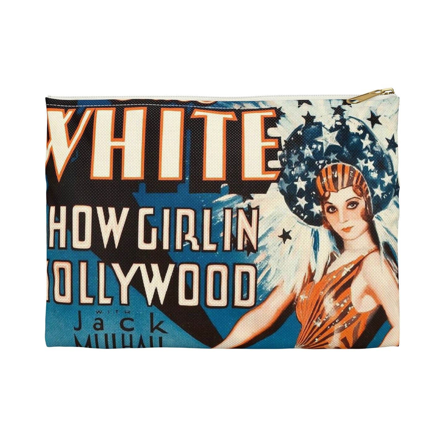 ShowgirlHollywood, Art Deco Poster Large Organizer Pouch with Black Zipper