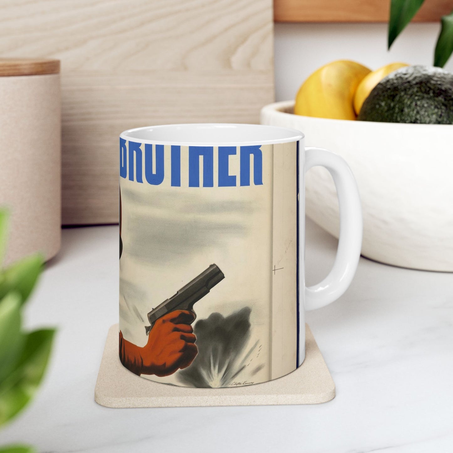 KEEP IT UP BROTHER.  This War's Not Won By A Damn Sight!  (War Production Drive Committee - War Production Board, War Production drive Headquarters, Washington, D.C.) [Clayton Kenney] Beautiful Novelty Ceramic Coffee Mug 11oz