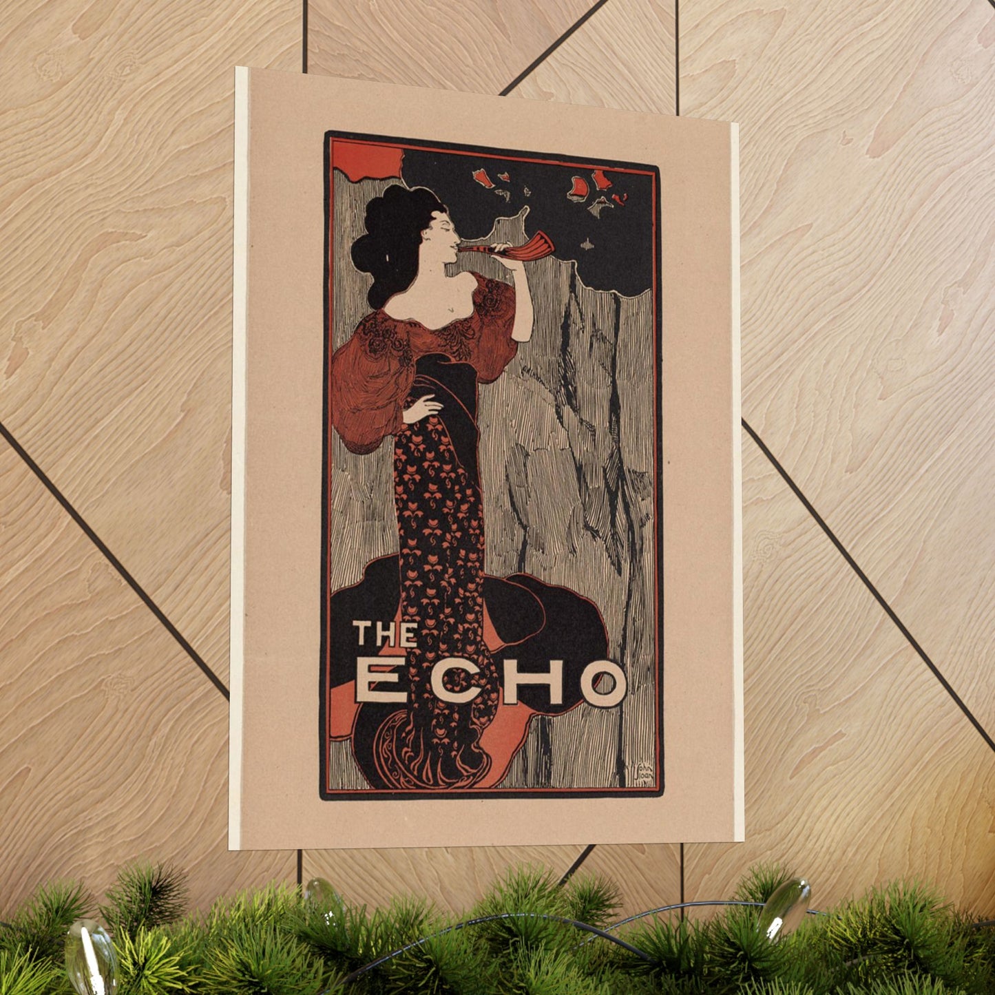 The echo, for sale here - Art nouveau public domain poster - Art nouveau public domain image High Quality Matte Wall Art Poster for Home, Office, Classroom