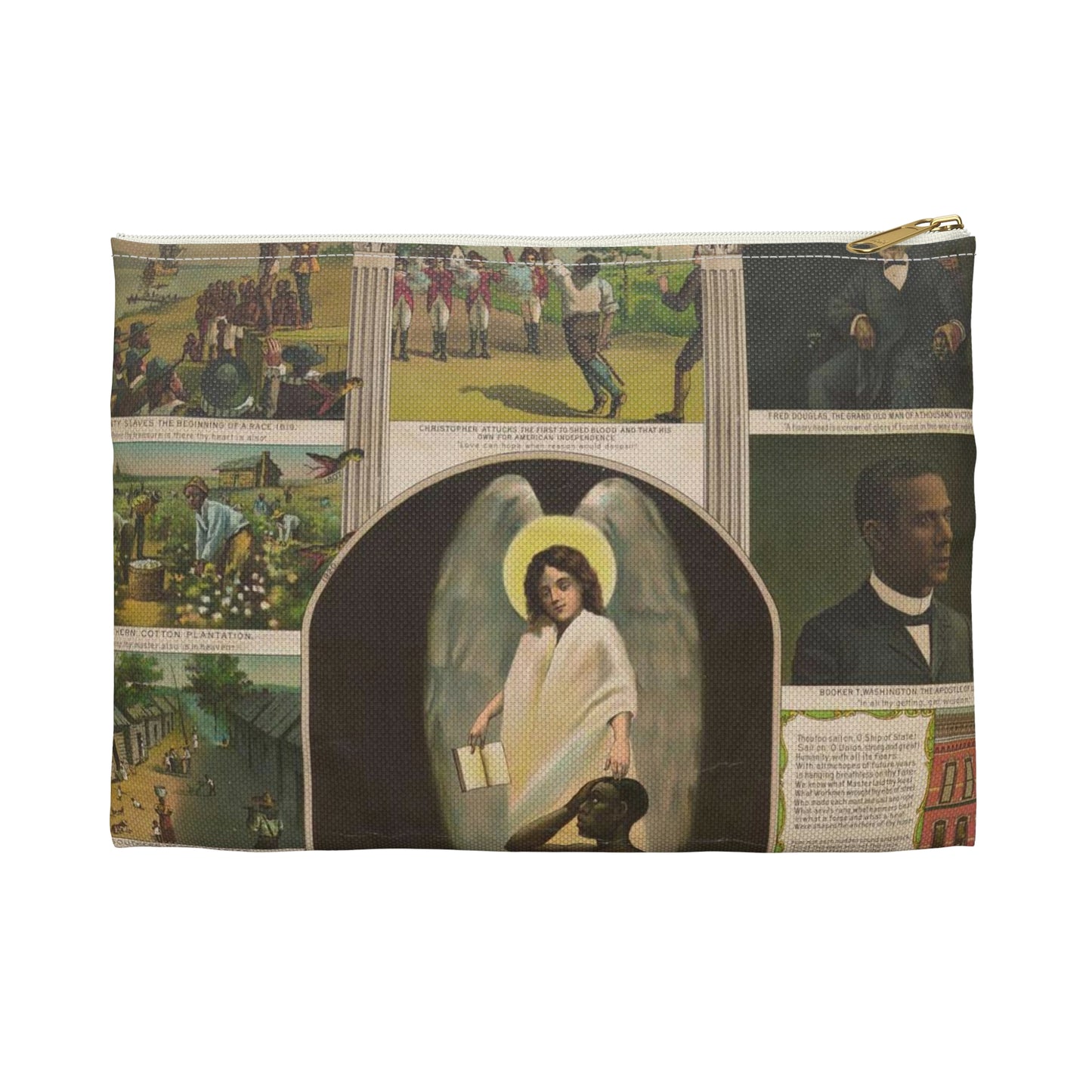Afro-American Monument - Print, Library of Congress collection Large Organizer Pouch with Black Zipper