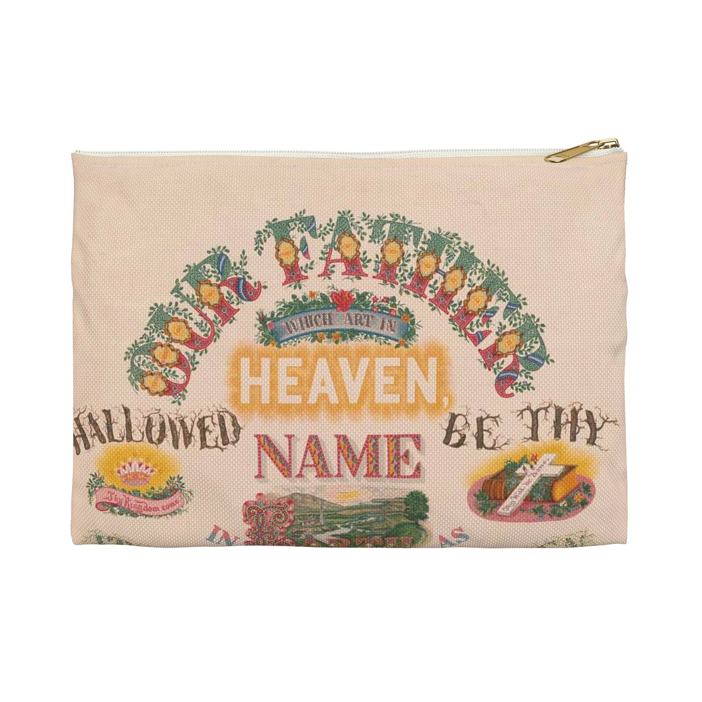 Our Father which art in Heaven - Public domain dedication image Large Organizer Pouch with Black Zipper