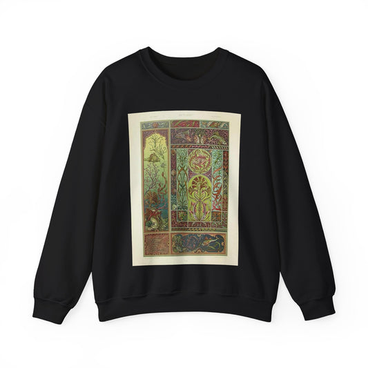 Anton Seder Sealife - Drawing. Public domain image. Black Heavy Blend Adult Crew Neck SweatShirt