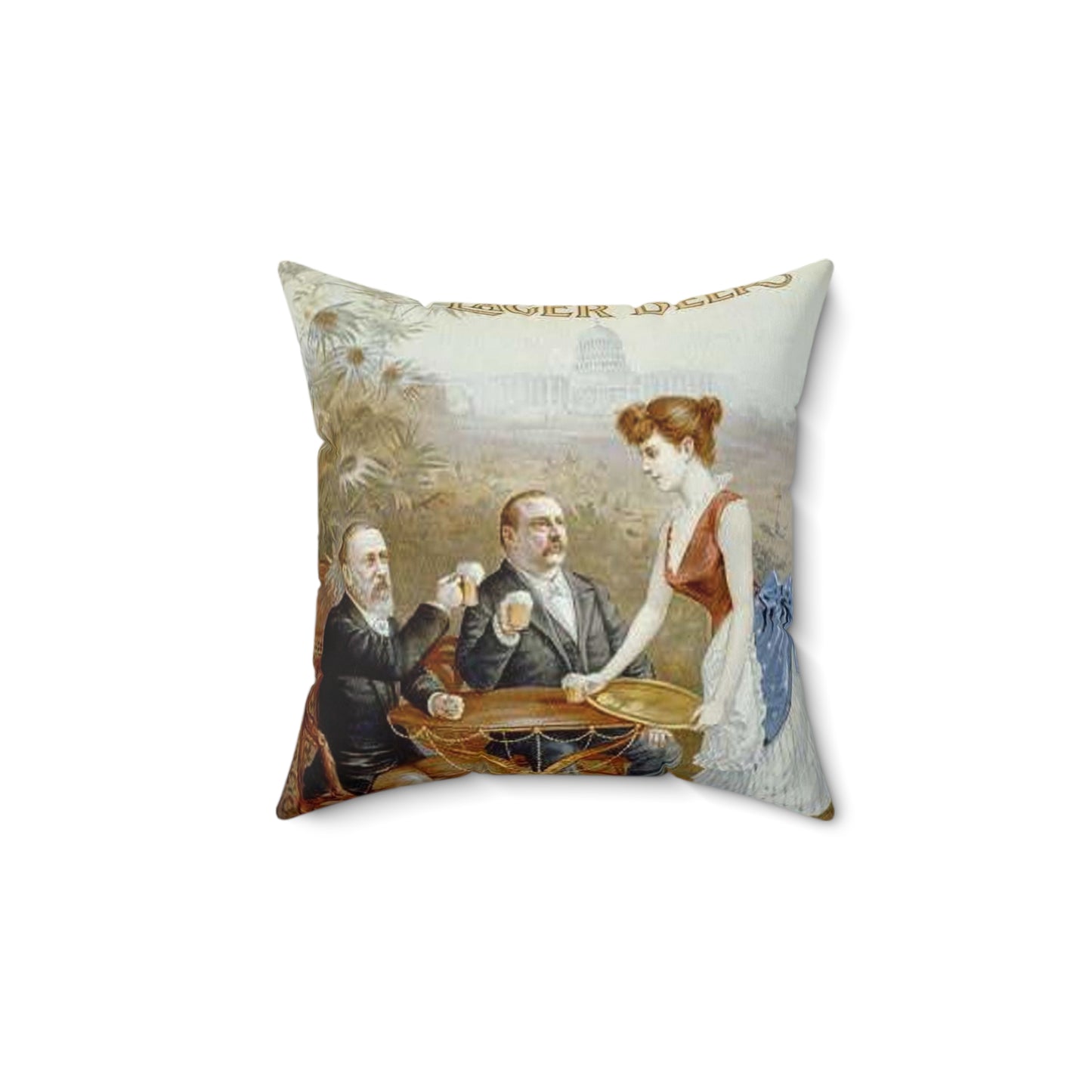 The whole nation enjoys Jos Schlitz Brewing Cos' Milwaukee lager beer Decorative Accent Square Pillow