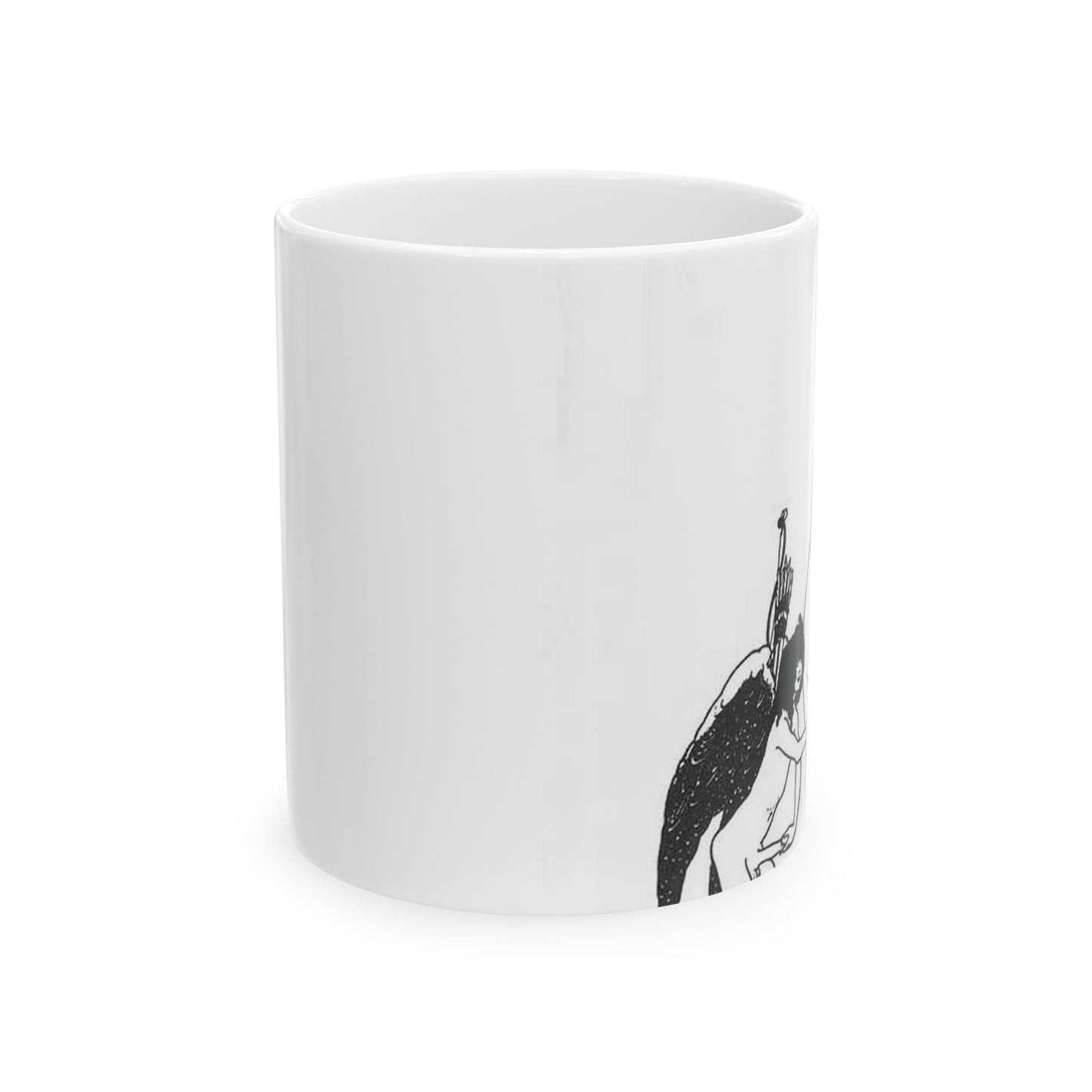 Beardsley Lampito - A drawing of a man and a woman holding hands Beautiful Novelty Ceramic Coffee Mug 11oz