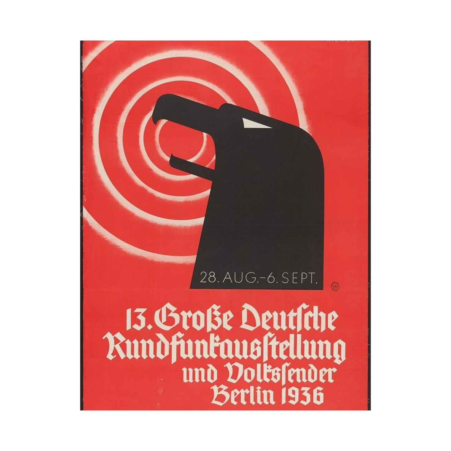 13 Grosse deutsche Rundfunkausstellung und Volkssender, Berlin 1936 / Riemer. High Quality Matte Wall Art Poster for Home, Office, Classroom