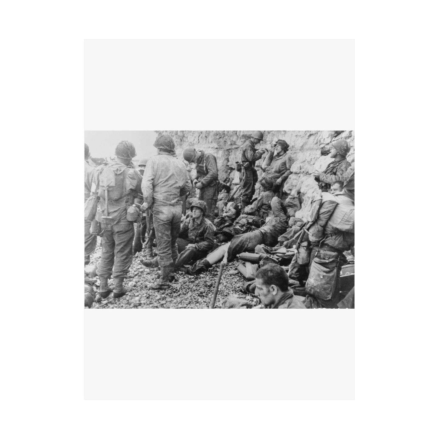 Photograph of a Large Group of American Assault Troops High Quality Matte Wall Art Poster for Home, Office, Classroom
