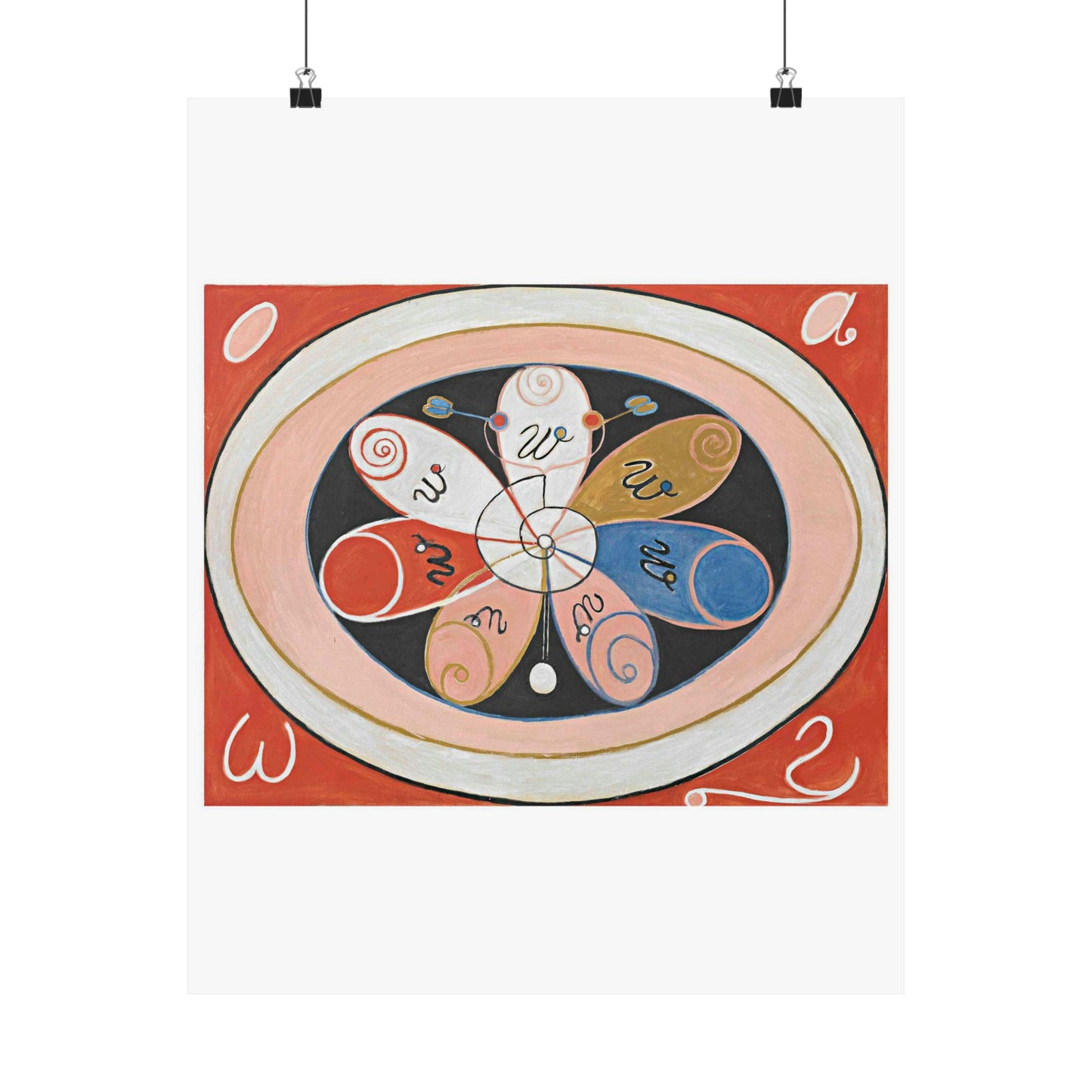 A painting of a colorful flower with writing on it Hilma af Klint - no date - Untitled High Quality Matte Wall Art Poster for Home, Office, Classroom