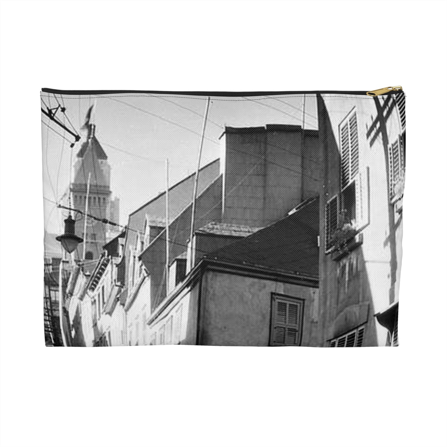 Rue St-Flavien, Quebec City, 1932 Large Organizer Pouch with Black Zipper