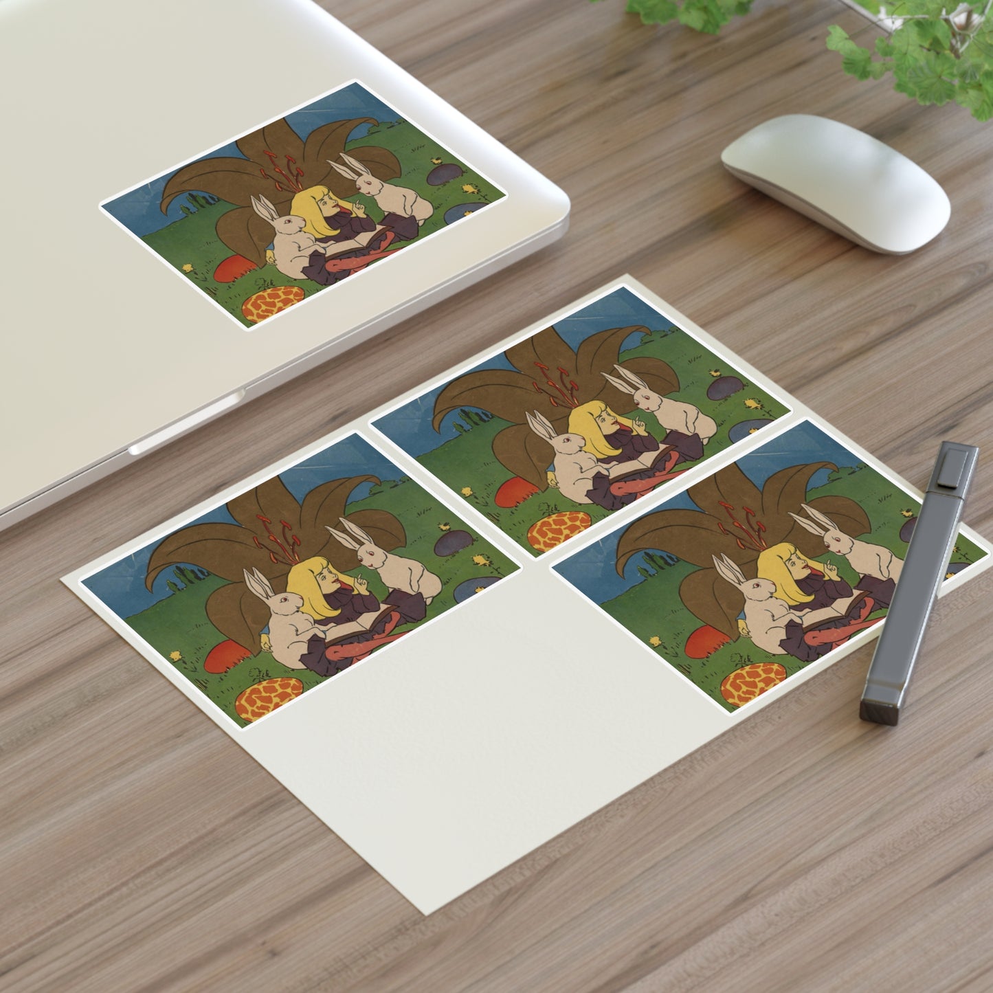 April, Art Deco Poster - Public domain dedication image Laminated UV Protective Vinyl Stickers