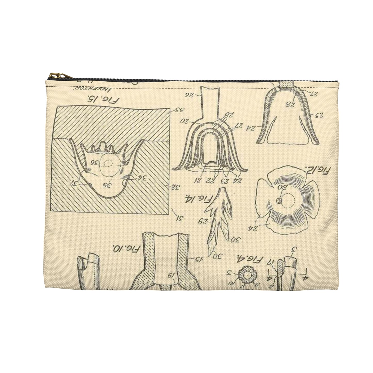 Patent Case File No. 2,054,605, Artificial Flower and Method of and Apparatus for Making the Same, Inventor- Stewart H. Rogers. - DPLA - ffbbbc6a0556e6406954e2be06fe50d6 (page 6) Large Organizer Pouch with Black Zipper