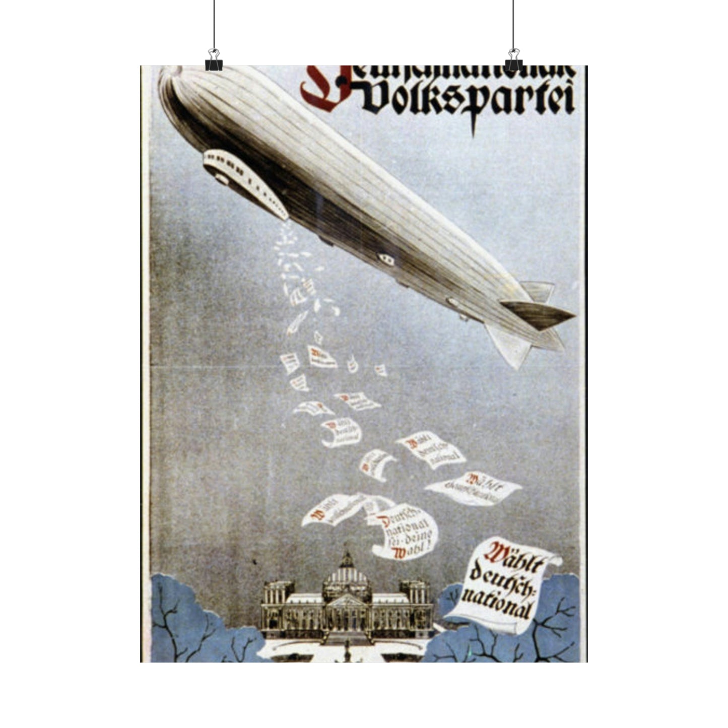 german election poster. oct 1924 -  Deutsche Zeppelin Reederei Company High Quality Matte Wall Art Poster for Home, Office, Classroom