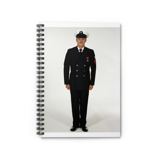 Uniform: Full dress blue, Navy enlisted men, ranks E-1 through E-6 Spiral Bound Ruled Notebook with Printed Cover