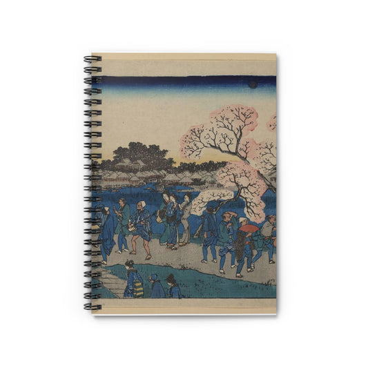 Sumida tsutsumi hanami no zu Andō Hiroshige Spiral Bound Ruled Notebook with Printed Cover