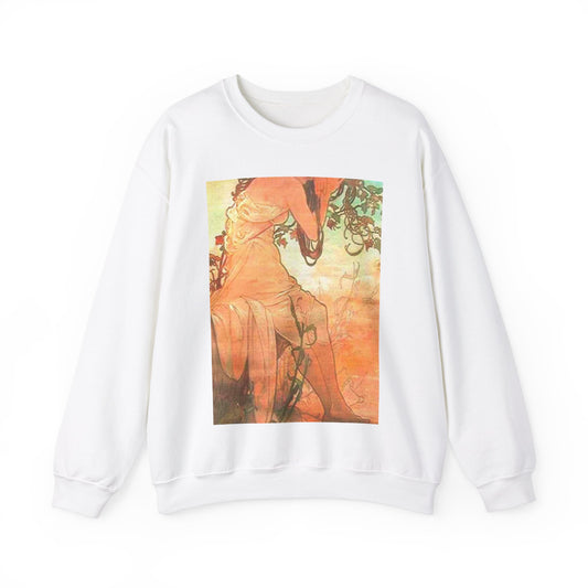 Vara - Art nouveau public domain image White Heavy Blend Adult Crew Neck SweatShirt